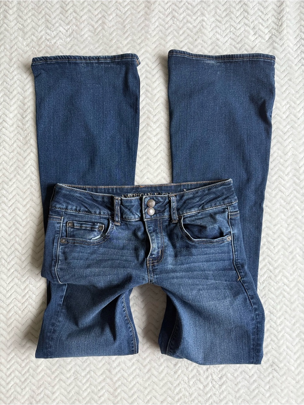 Y2K 2000s Low Rise Flare American Eagle Jeans Size 8 Long